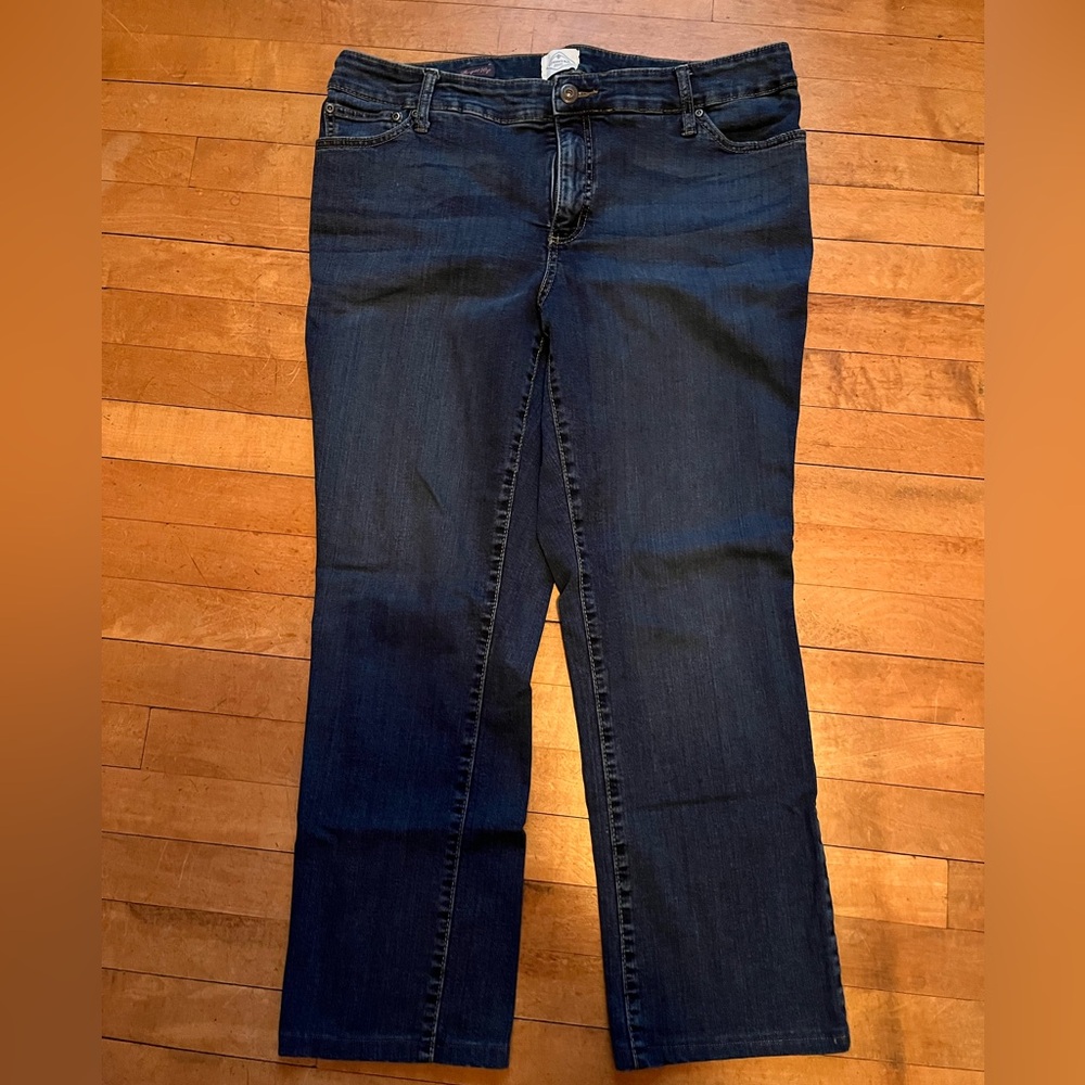 St. John's Bay Women's Deep Indigo Straight Leg Jeans 16W